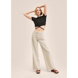 MANGO mid-rise wideleg jeans